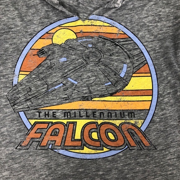 Retro Star Wars Millenium Falcon split vneck - Picture 3 of 6